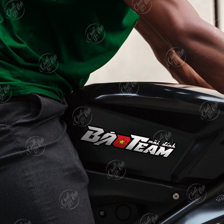 Combo 2 tem chế BÁO TEAM trang trí xe máy chất liệu chống thấm nước south vietnam scooter team svst