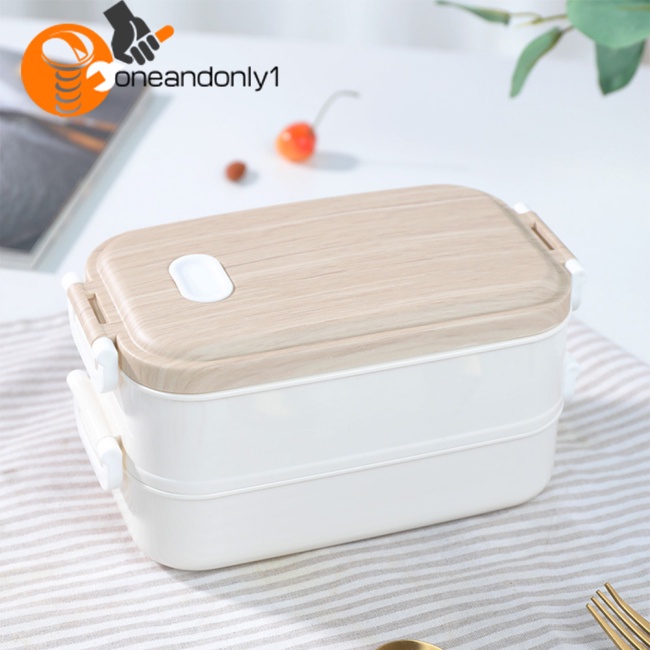 Hộp cơm 2 Tầng Sức Chứa Lớn Có Tay Cầm Tiện Dụng Cho Học Sinh / Đi Học / Du Lịch