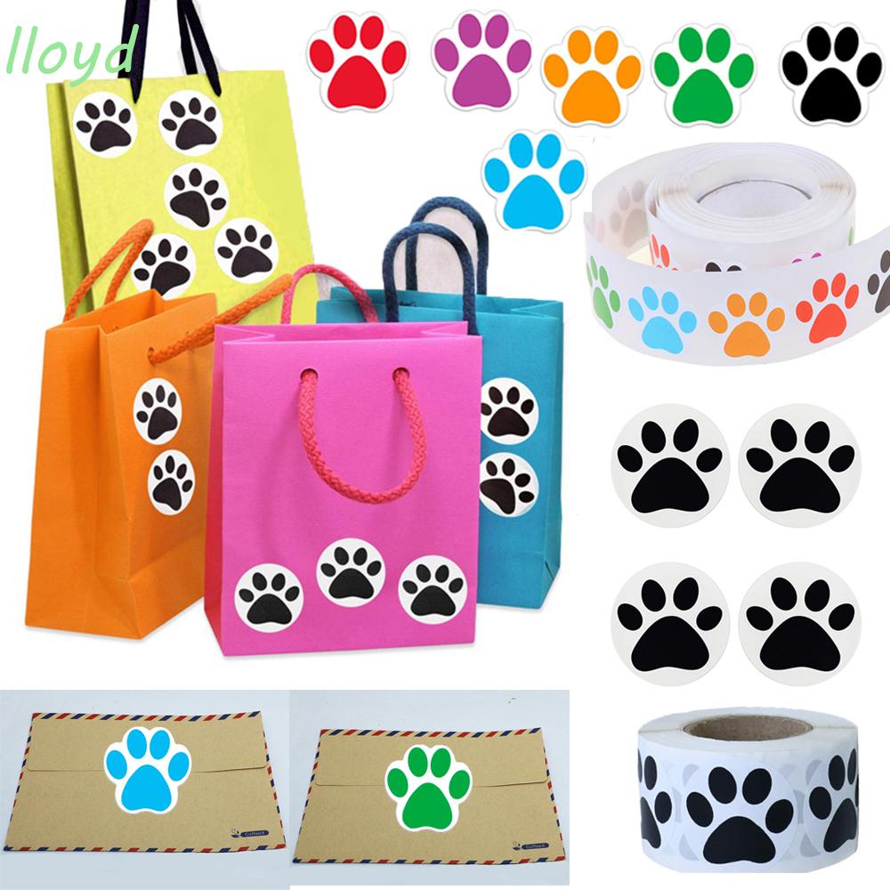 Sticker Dán Hình Dấu Chân Chó / Mèo Màu Đen Nhiều Màu Sắc Cho Giáo Viên