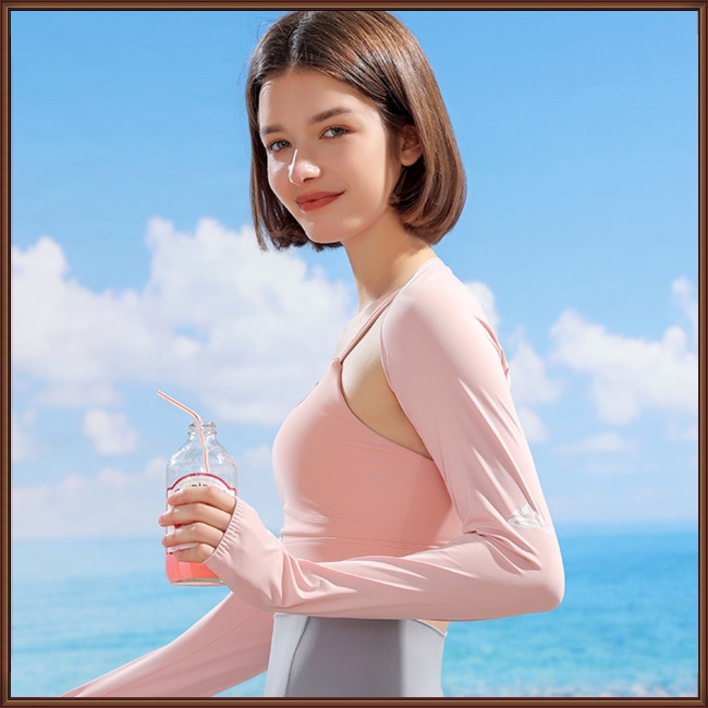 Áo Khoác Cardigan Màu Trơn Bằng Lụa Lạnh Thoáng Khí Khô Nhanh Cho Nữ Fsy06