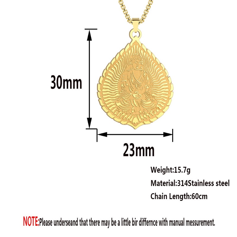 Z Vòng cổ Bùa Hộ Mệnh Bằng Thép Không Gỉ Mạ Vàng 18K Hình Tượng Phật Thời Trang Cho Nam Và Nữ