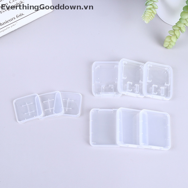 Set 10 Hộp Nhựa Trong Suốt Đựng Thẻ Nhớ SD TF CF Tiện Dụng
