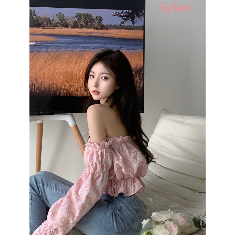 Áo Kiểu Tay Phồng Trễ Vai Thời Trang Quyến Rũ Cho Nữ