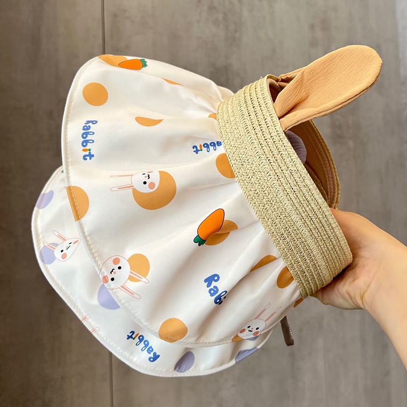 Mũ Lưỡi Trai Hở Chóp Che Nắng Họa Tiết Thỏ Thời Trang Mùa Hè Cho Bé