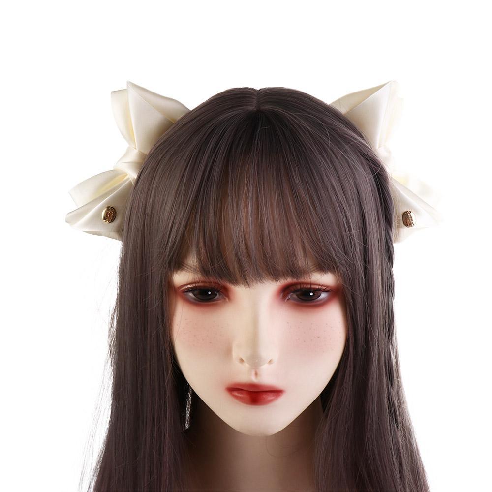 ANEMONE Kẹp Tóc Vải Satin Đính Nơ Dễ Thương Cho Nữ