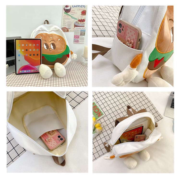 Balo Vải Canvas Cỡ Lớn In Hình Bánh Quy Dễ Thương Thời Trang 2023 Cho Nữ