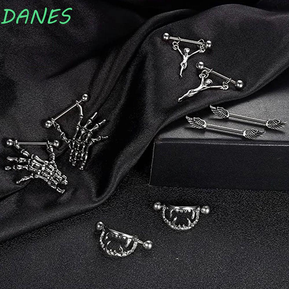 Khuyên Mũi Bằng Thép Không Gỉ Hình Đầu Lâu Phong Cách Gothic Cho Nữ