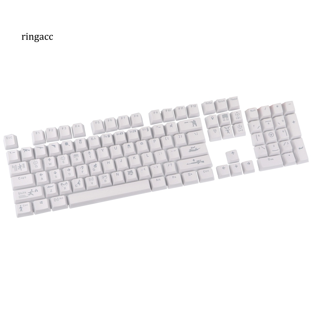 104 Nút Bàn Phím RGA Thay Thế Chống Mài Mòn Ánh Sáng Trắng