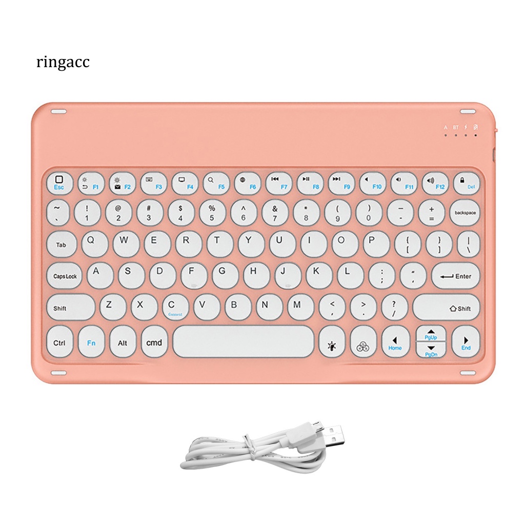 Rga 1 Bộ Bàn Phím Không Dây Mini Ôm Dáng Thời Gian Chờ Lâu Không Gây Tiếng Ồn Cho Notebook