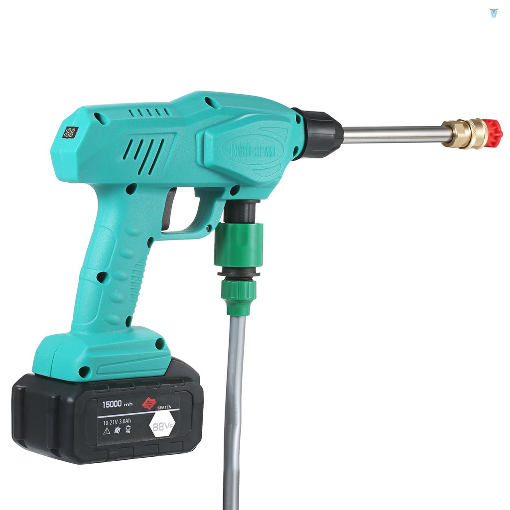 Máy Rửa Xe Hơi SEATEN 240W Không Dây Với Vòi Phun 5m Ống Xốp 15000mAh Có Thể Điều Chỉnh Và Sạc Lại