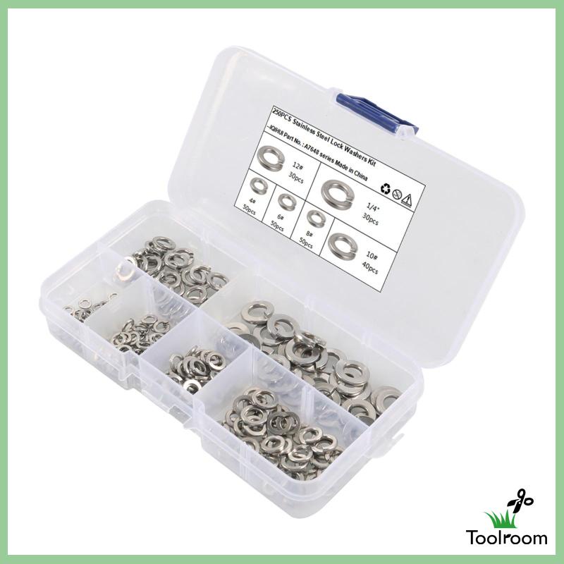 Hộp 250 Vòng Đệm Bằng Thép Không Gỉ 304 Dùng Làm Đồ Thủ Công DIY