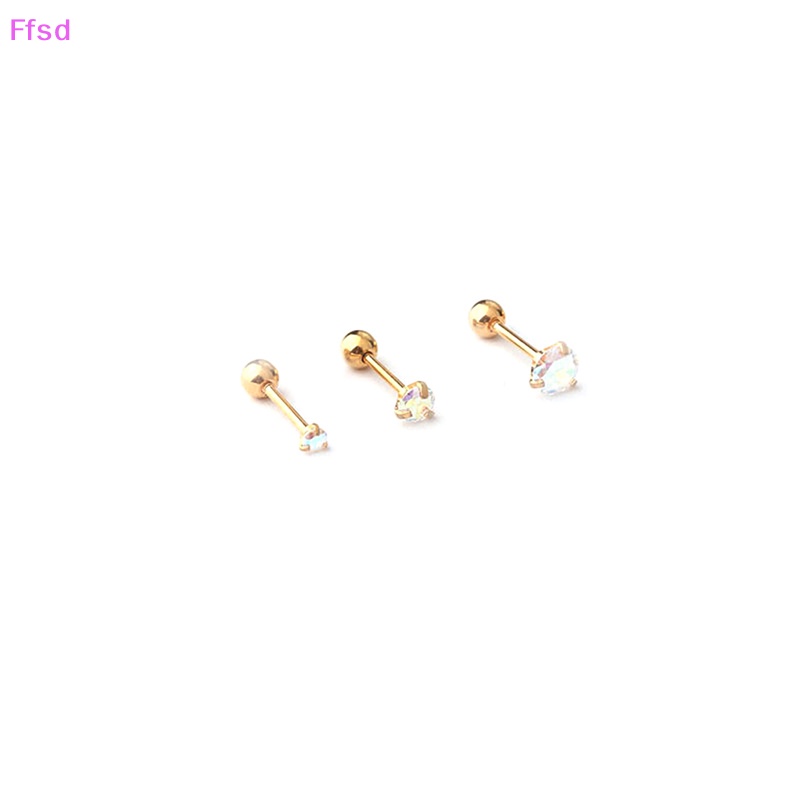 1 Khuyên Tai Xoắn Ốc Đính Đá Zircon Nhiều Màu Cho Nữ