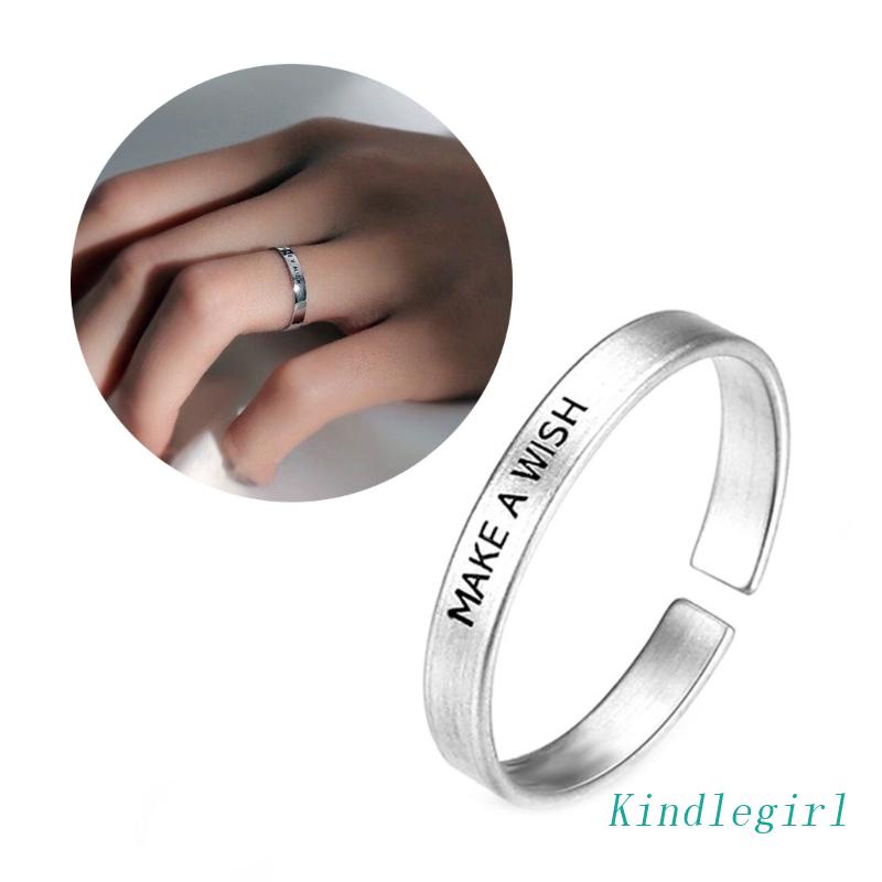 Nhẫn Hở Khắc Chữ KING Make A Wish Phong Cách Cổ Điển Thời Trang Cho Nam Và Nữ