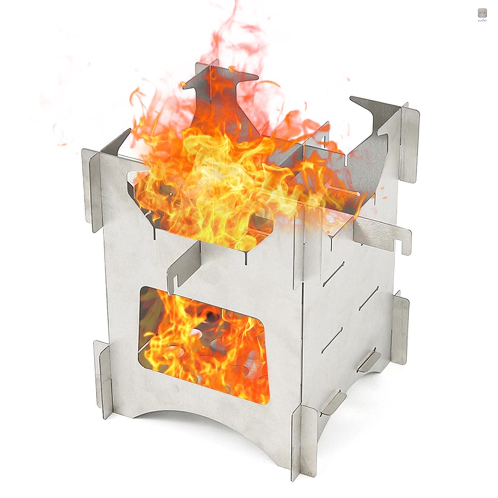 Bếp Lò Bằng Thép Không Gỉ Gọn Nhẹ Có Thể Gấp Gọn Tiện Dụng Mang Theo Du Lịch Dã Ngoại