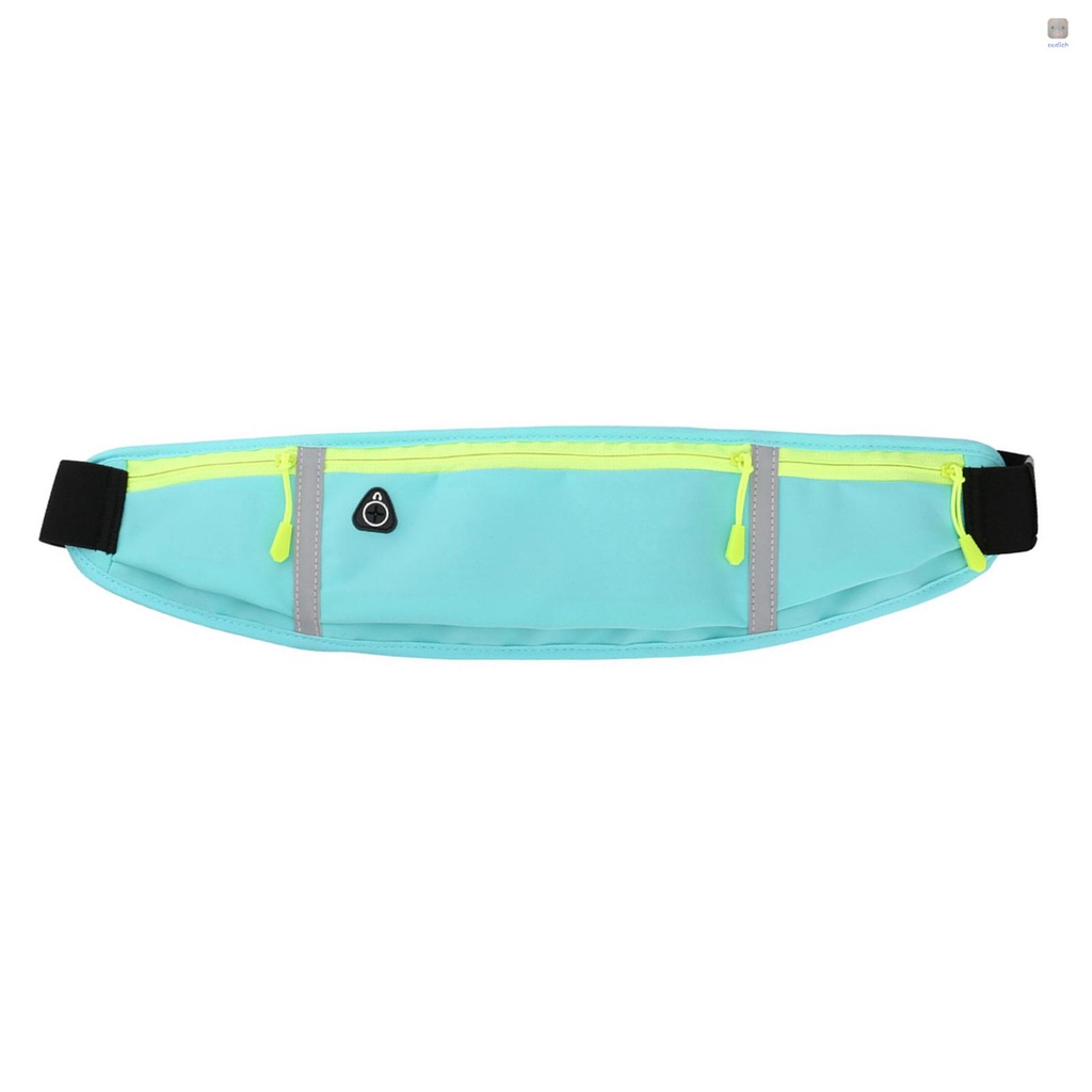 Thắt Lưng Chạy Bộ Siêu Nhẹ Với Túi Đeo Hông Kẻ Sọc Phản Quang Chống Thấm Nước Có Jack Cắm Tai Nghe Và Dây Đeo Co Giãn Điều Chỉnh Được Cho Nam Và Nữ