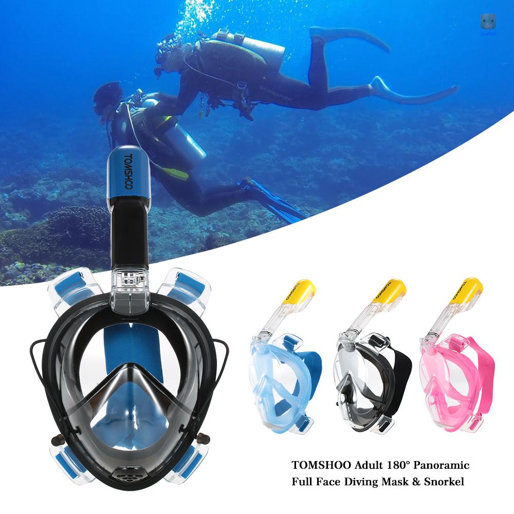 Ống Thở Lặn Biển TOMSHOO 180 Độ Cho Người Lớn° Thiết Kế Toàn Mặt Toàn Diện Với Thiết Kế Gắn Máy Ảnh Hành Động Cho Panoramic