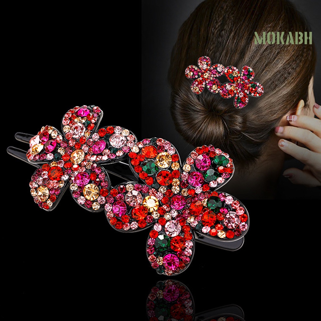 Kẹp Tóc Hình Hoa Đính Đá Lấp Lánh Phong Cách Hàn Quốc Cho Nữ