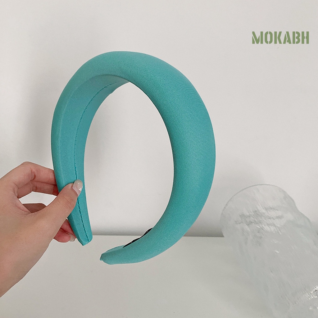 Băng Đô Cài Tóc Bằng Xốp Siêu Mềm Co Giãn Màu Kẹo Chống Trượt