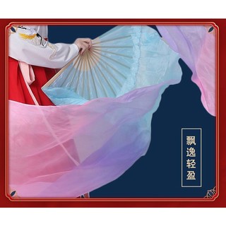 Dmo-Quạt Lụa Dài Màu Gradient Dùng Biểu Diễn Múa Cổ Điển