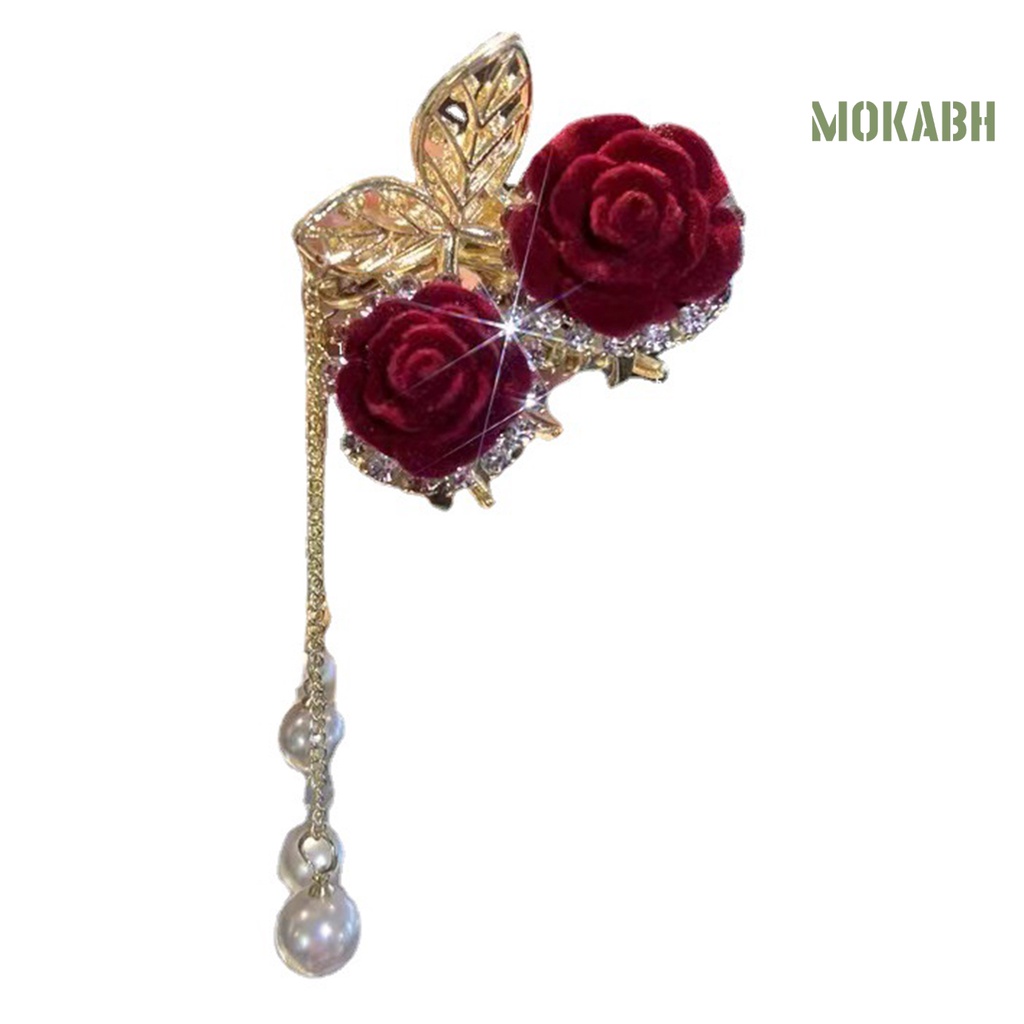 Kẹp Tóc Hình Hoa Hồng Đính Đá Lấp Lánh Thời Trang