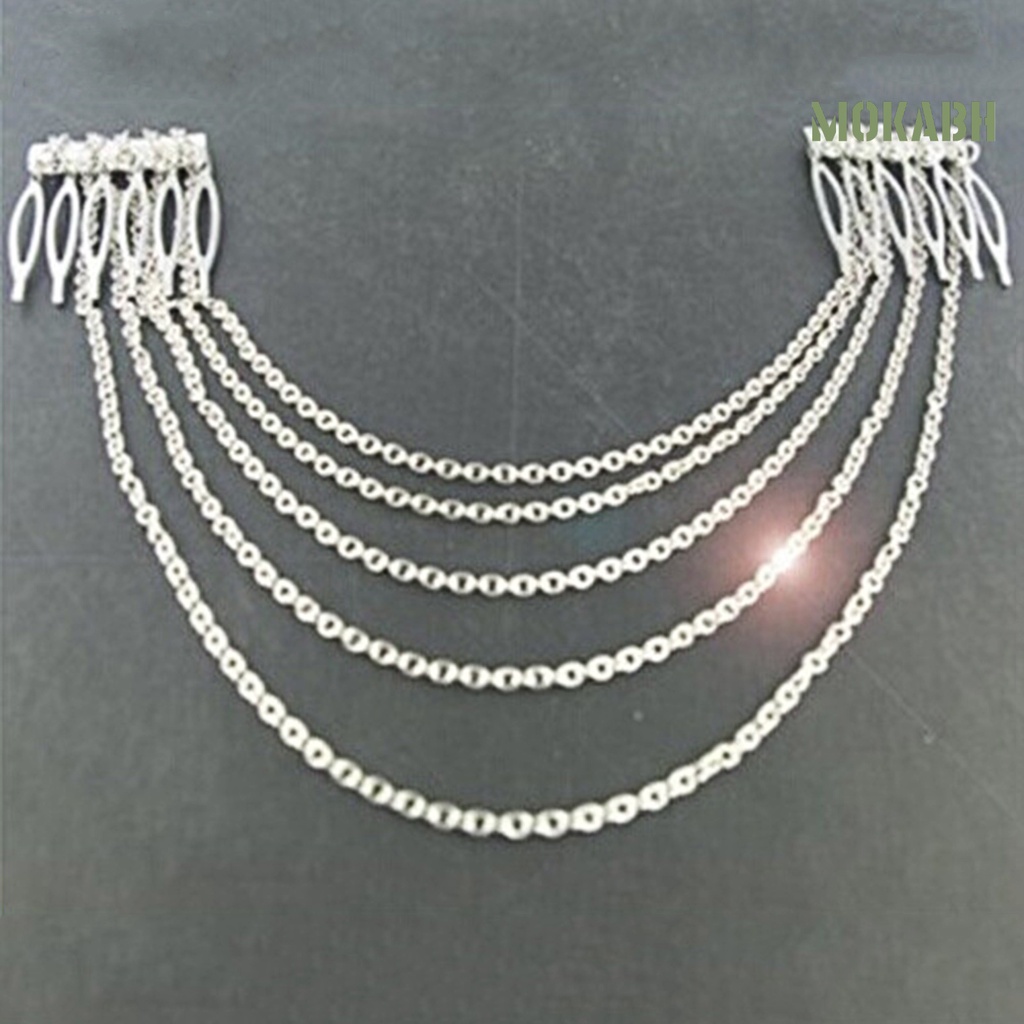 Lược Cài Tóc Bằng Hợp Kim Phối Dây Xích Tua Rua Thời Trang