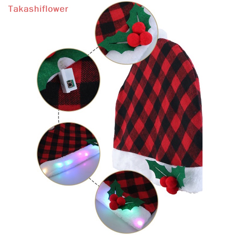 Nón Giáng Sinh Năm Mới Bằng Cotton Ấm Áp Có Đèn
