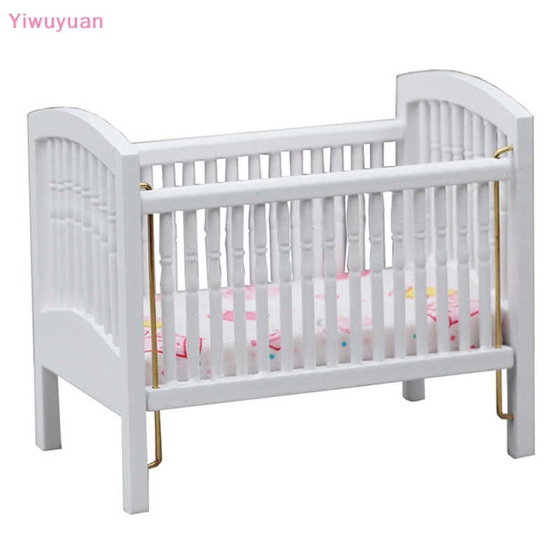 Giường Ngủ Màu Trắng Trang Trí Nhà Búp Bê Tỷ Lệ 1: 12 Mới