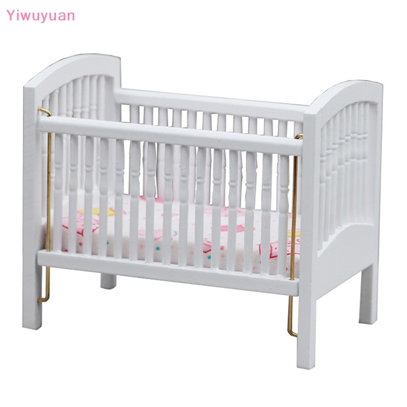 Giường Ngủ Màu Trắng Trang Trí Nhà Búp Bê Tỷ Lệ 1: 12 Mới