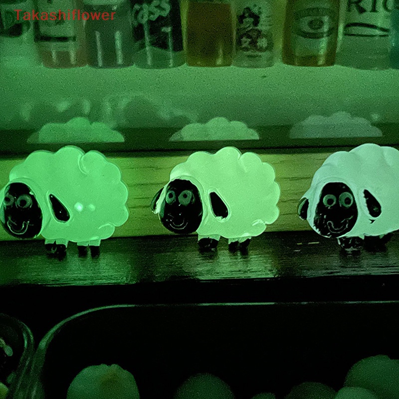 Set 5 Chú Cừu Hoạt Hình Mini Bằng Nhựa Phát Sáng Trang Trí Sân Vườn