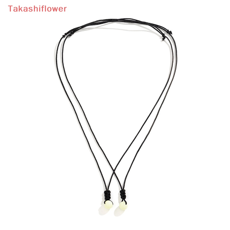 (Takashiflower) Vòng Cổ Choker Dây Đen Hai Lớp Đính Đá Dạ Quang Đơn Giản Có Thể Điều Chỉnh Kích Thước Cho Nữ