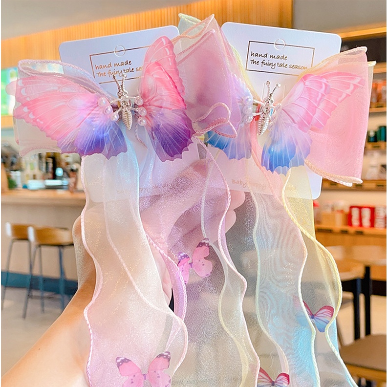 Haimeikang Kẹp Tóc Thắt Bím Đuôi Ngựa Có Thể Di Chuyển Đổi Màu Gradient Ngọt Ngào Mới Cho Nữ