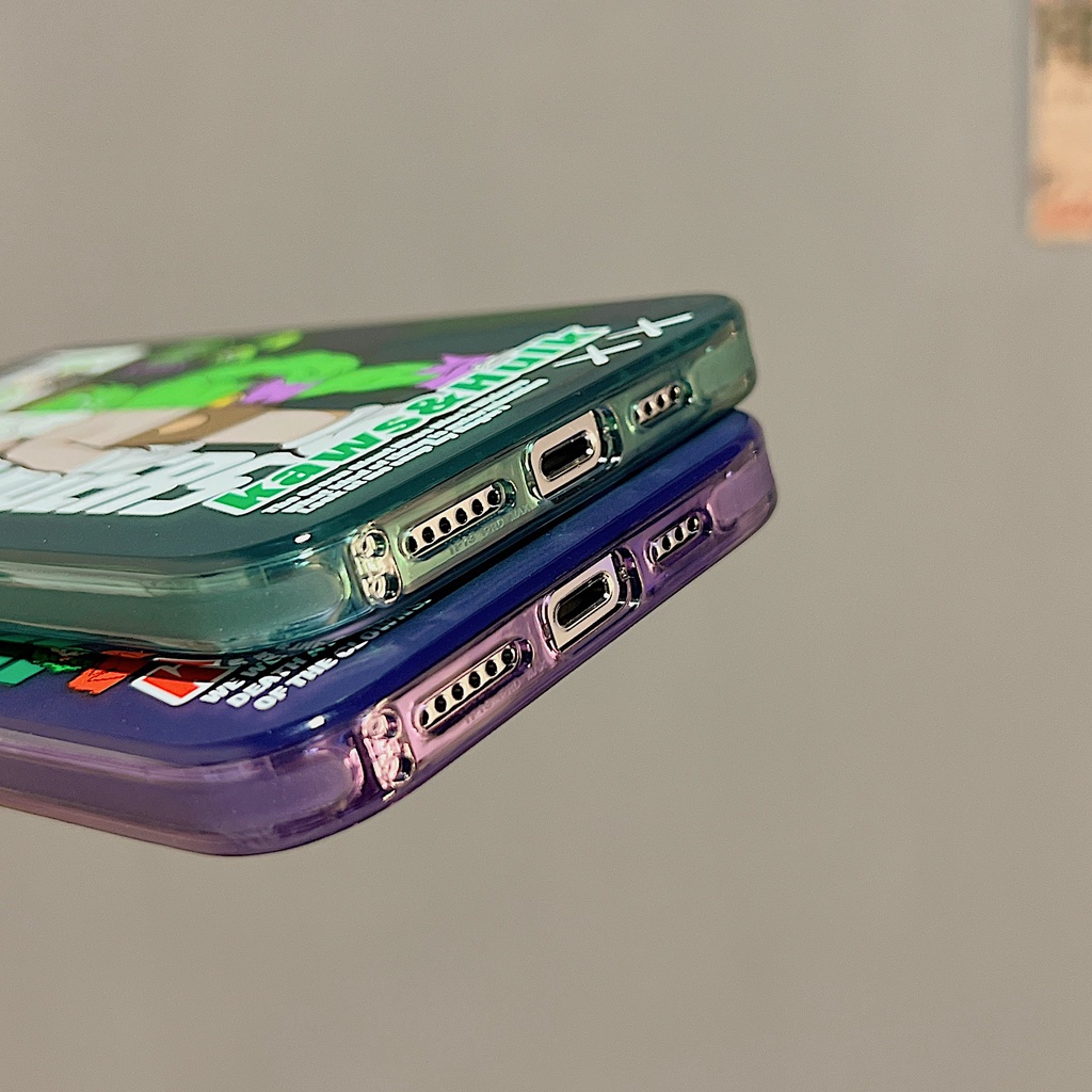 Ốp Điện Thoại tpu Dẻo Trong Suốt Họa Tiết Chú Hề KAWS Hai Mặt Chống Sốc Cho iPhone 11 13 12 14 Pro Max