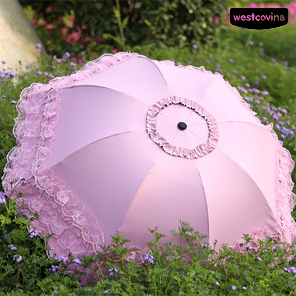 [COD]☁Dù Che Nắng Chống Tia UV Trọng Lượng Nhẹ Phối Ren Xinh Xắn Cho Nữ