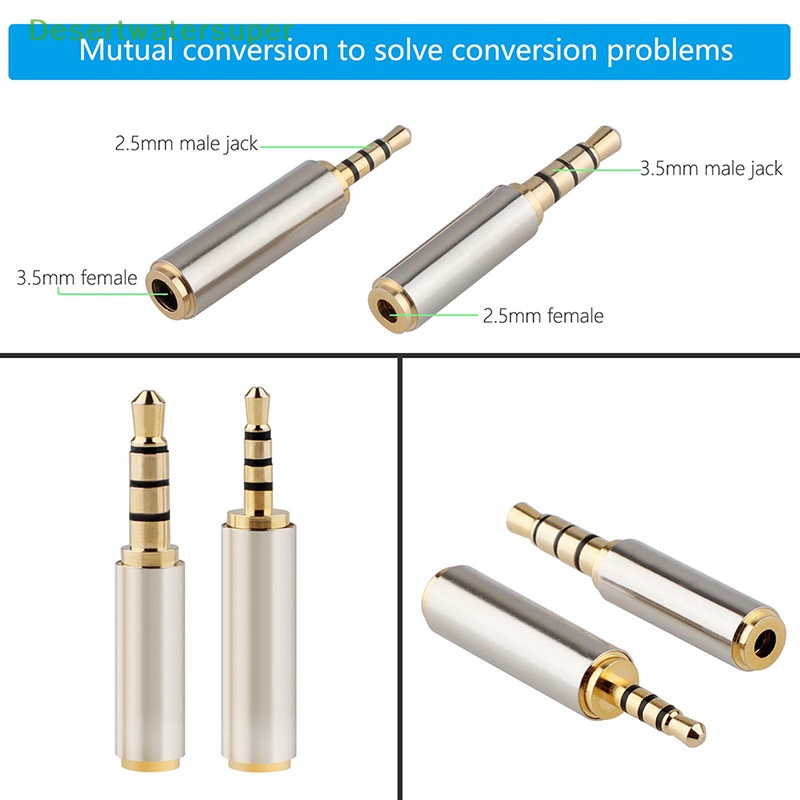 Set 2 Giắc Cắm Chuyển Đổi Từ 3.5mm Male Sang 2.5mm Female 2.5mm Female Sang 3.5mm Female