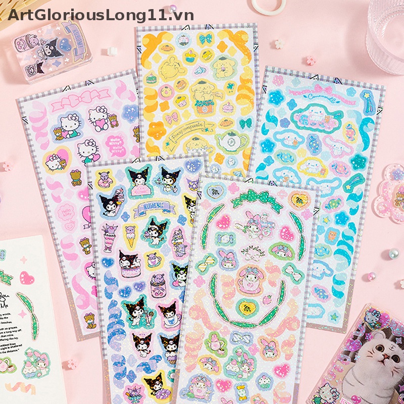 Sticker Dán Trang Trí Laptop / Điện Thoại Hình Cinnamoroll Kuromi My Melody Dễ Thương