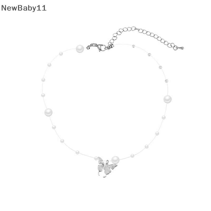 Vòng cổ Kim Loại Mặt Bướm Đính Ngọc Trai Thời Trang Cho Nữ