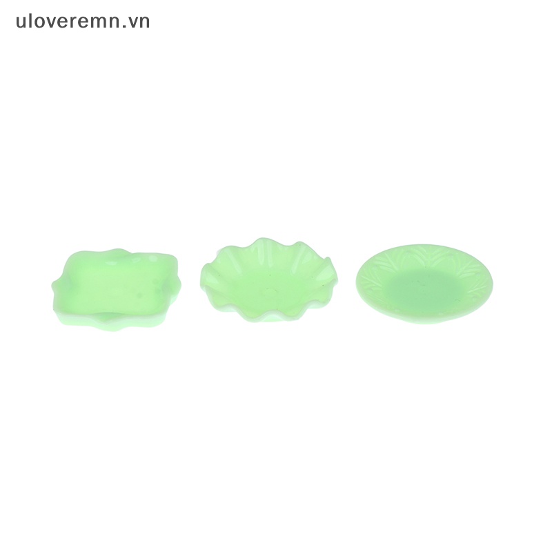 Set 3 Đĩa Tròn / Vuông Bằng Ren Trang Trí Nhà Búp Bê 1: 6