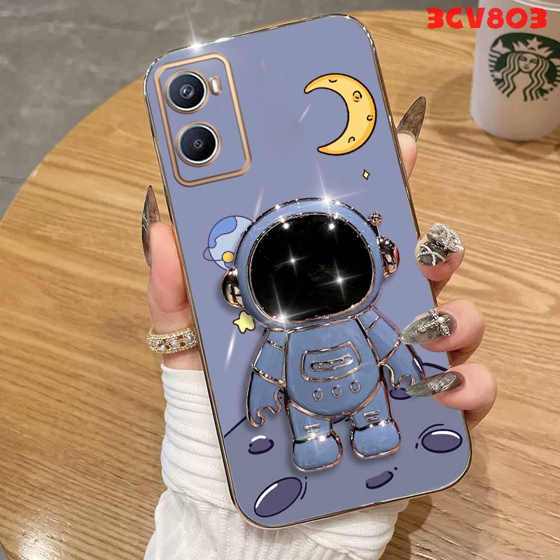 ốp lưng OPPO A96 4G OPPO A76 4G Ốp Điện Thoại Silicon Mềm Mạ Điện Chống Sốc Có Giá Đỡ Cho OPPO A96 4G OPPO A76 4G DDYZJ04 viền vuông cute