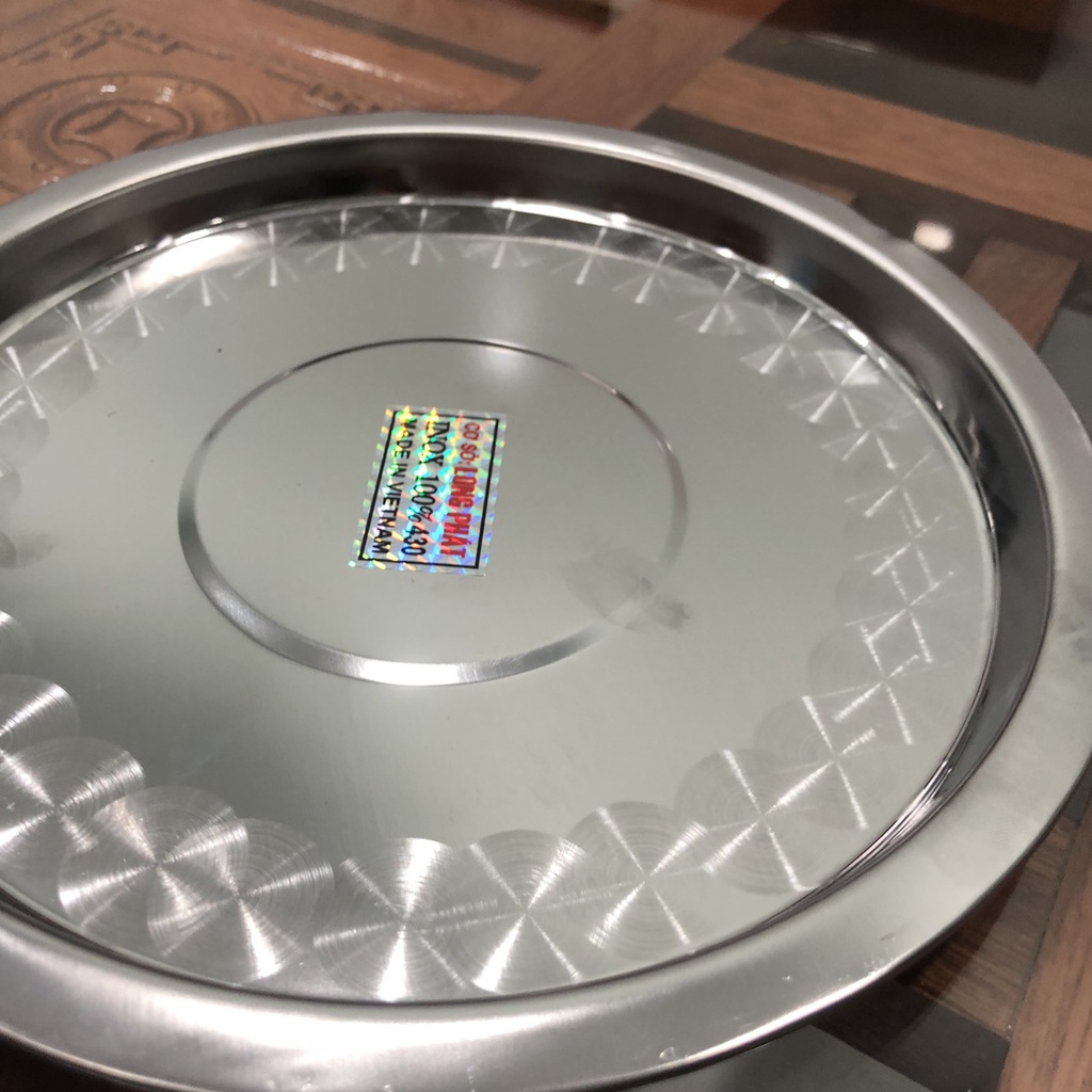 Khay Tròn Inox, Dĩa Tròn Inox Cao Cấp 26cm Chuyên Dùng Lót Bếp Cồn - Hàng Việt Nam Sản Xuất