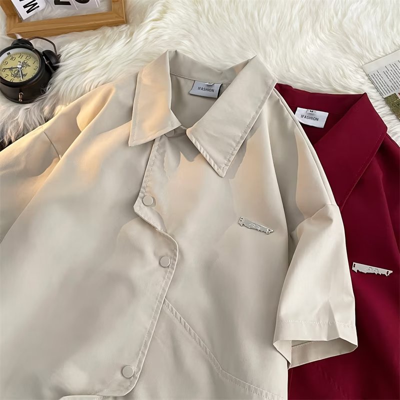 Áo Sơ Mi Ngắn Tay Dáng Rộng Thời Trang Mùa Hè Dành Cho Nam Và Nữ