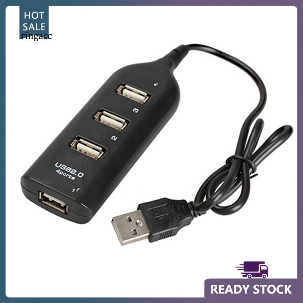 Bộ Chia 4 Cổng USB 2.0 Tốc Độ Cao Màu Đen Đa Năng Cho Máy Tính