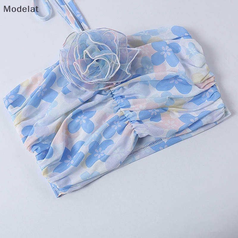 Mfc Áo Hai Dây Mỏng Mùa Hè Họa Tiết Hoa Nổi Lập Thể Quyến Rũ Hở Lưng Cho Nữ WTD