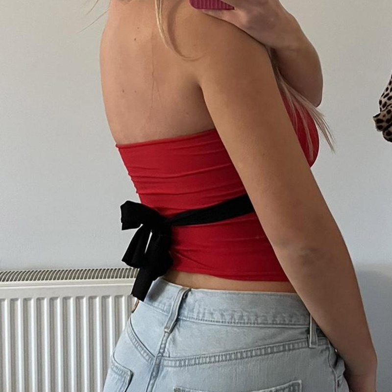 Áo Croptop Sát Nách Ống Lửng Co Giãn Thời Trang Cho Nữ Y2K