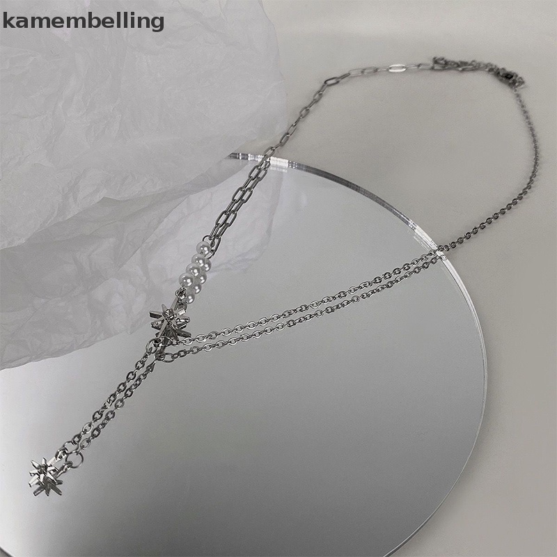 Kamembelling Vòng cổ Mặt Hình Ngôi Sao Đính Ngọc Trai Zircon Thời Trang Mùa Hè Cho Nữ EN