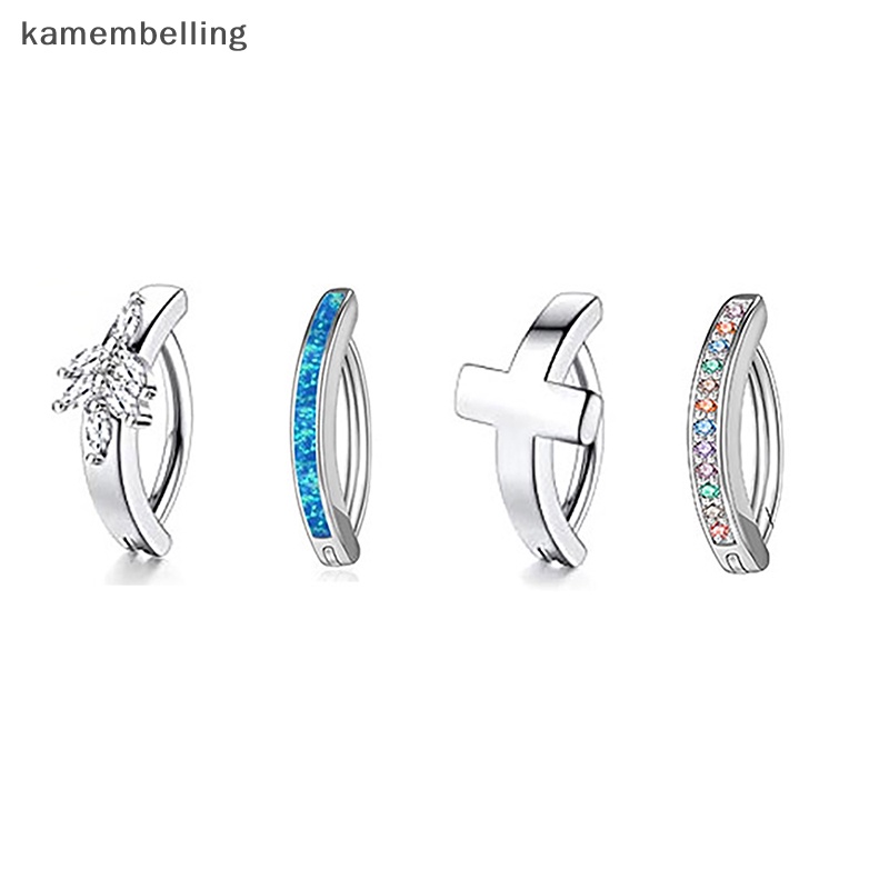 Kamembelling Khuyên Rốn Dạng Thanh Tạ Cong Đính Đá Zircon Nhiều Màu Sắc Cho Nữ EN