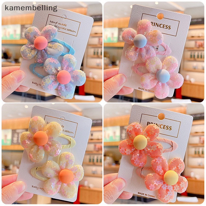 Set 2 Kẹp Tóc Hình Hoa Vải Dễ Thương Cho Bé Gái