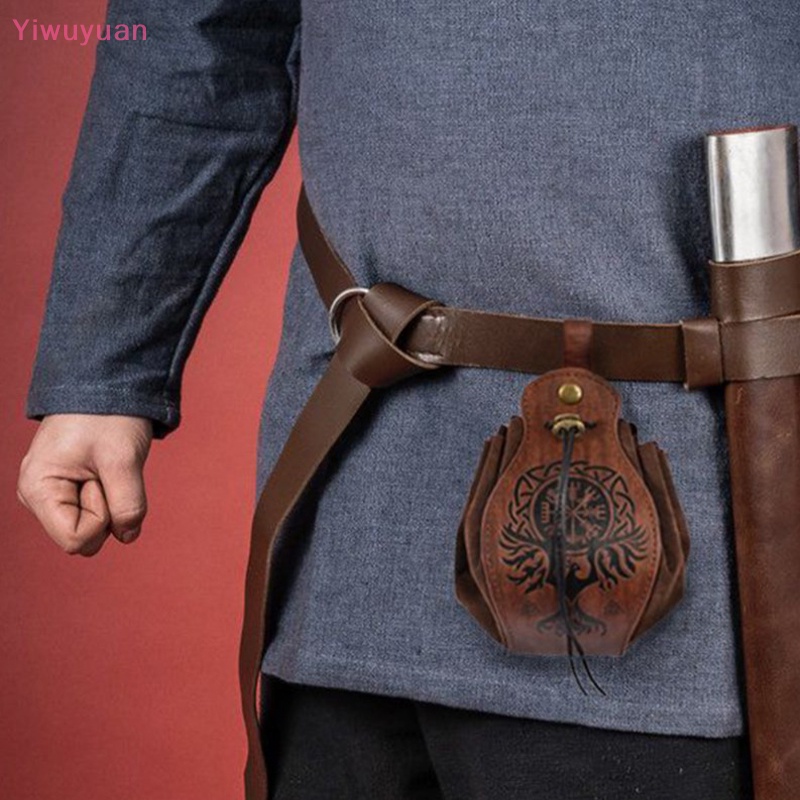 < Yiwuyuan > Túi Dây Rút Đựng Tiền Xu Celtic Viking Phong Cách Steampunk Hóa Trang Mới Cho Nam Và Nữ