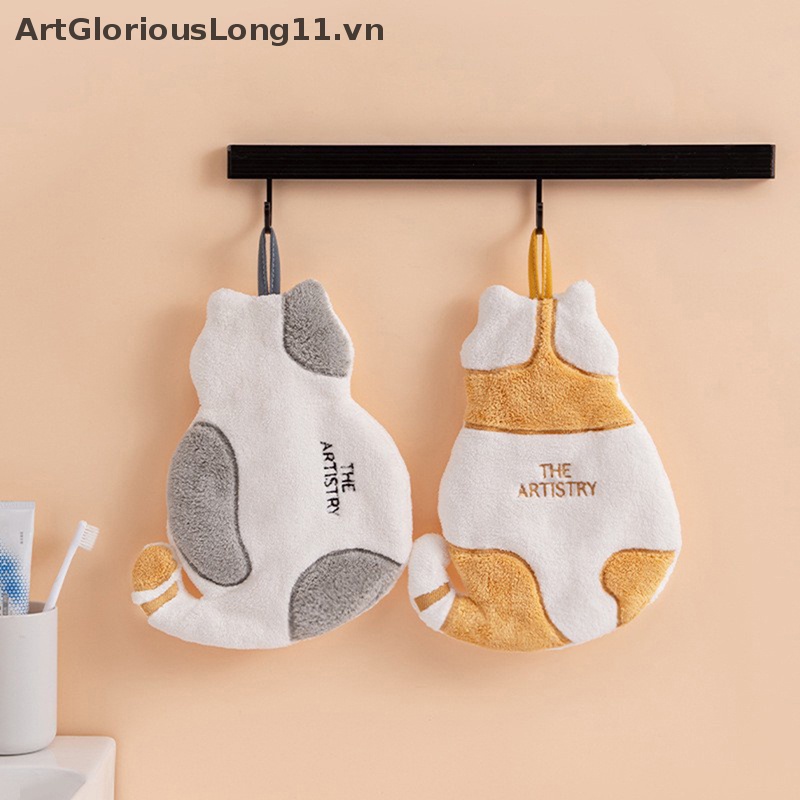 Khăn Lau Tay Sợi Nhỏ Hình Mèo Đa Ứng Dụng Cho Nhà Bếp Nhà Tắm