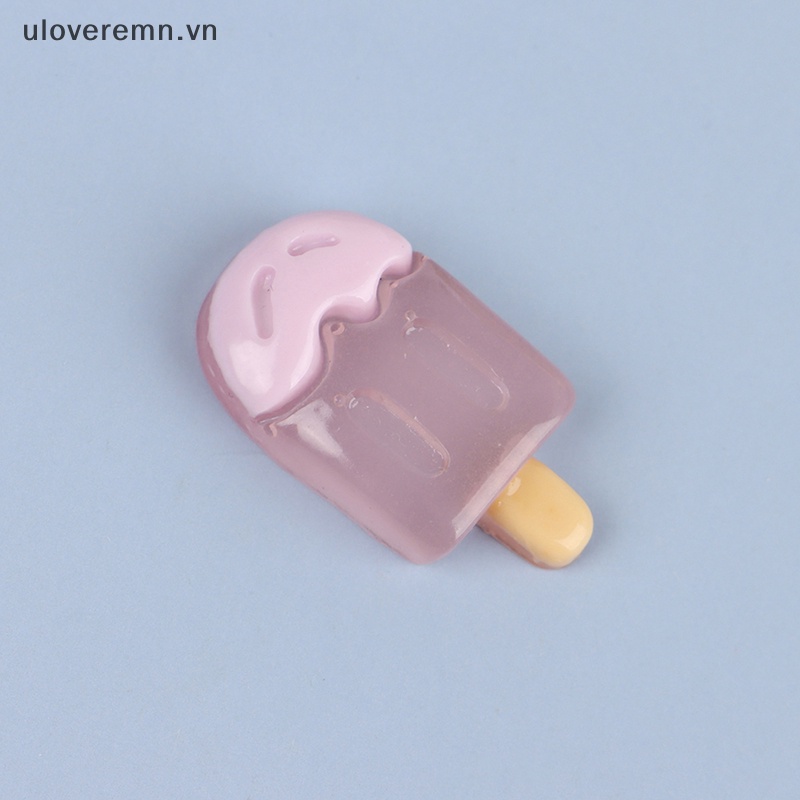 Set 2 Cây Kem Đồ Chơi Mini Bằng Resin Phát Sáng Dễ Thương Trang Trí DIY