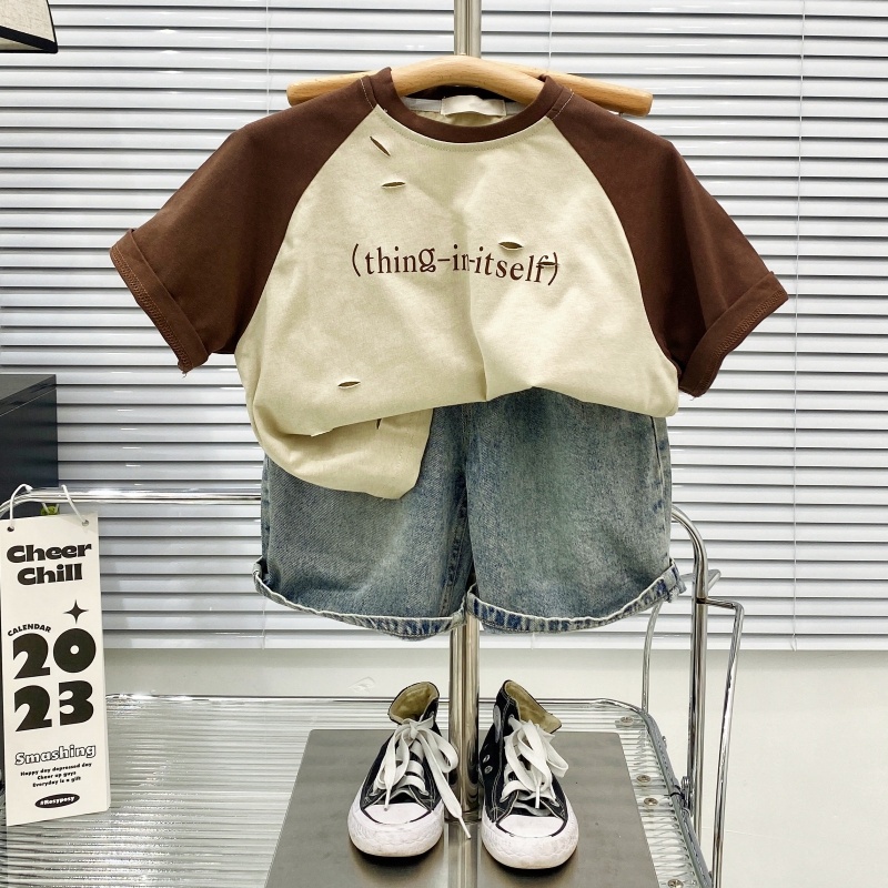 Bộ Áo Thun Tay Ngắn Và Quần Ngắn Phong Cách Thời Trang Mùa Hè Mới Dành Cho Bé Trai